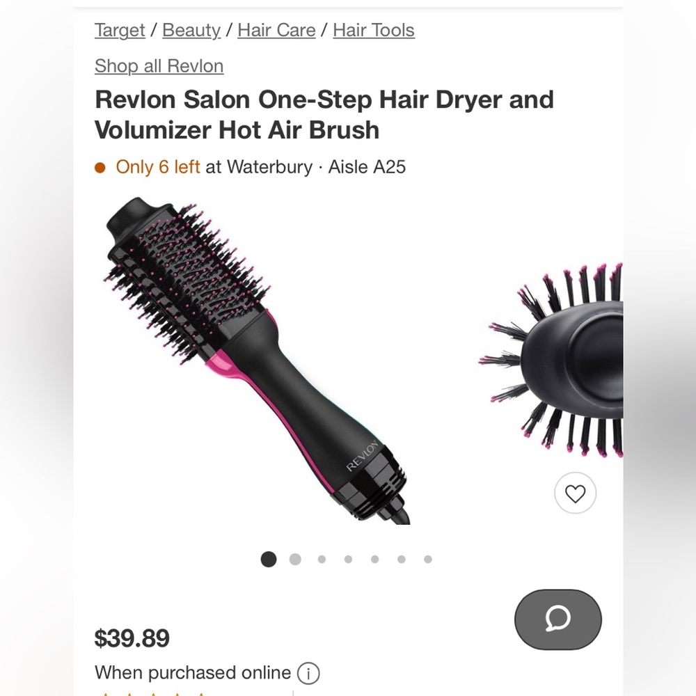 Revlon Salon One-Step Hair Dryer and Volumizer Hot Air Brush